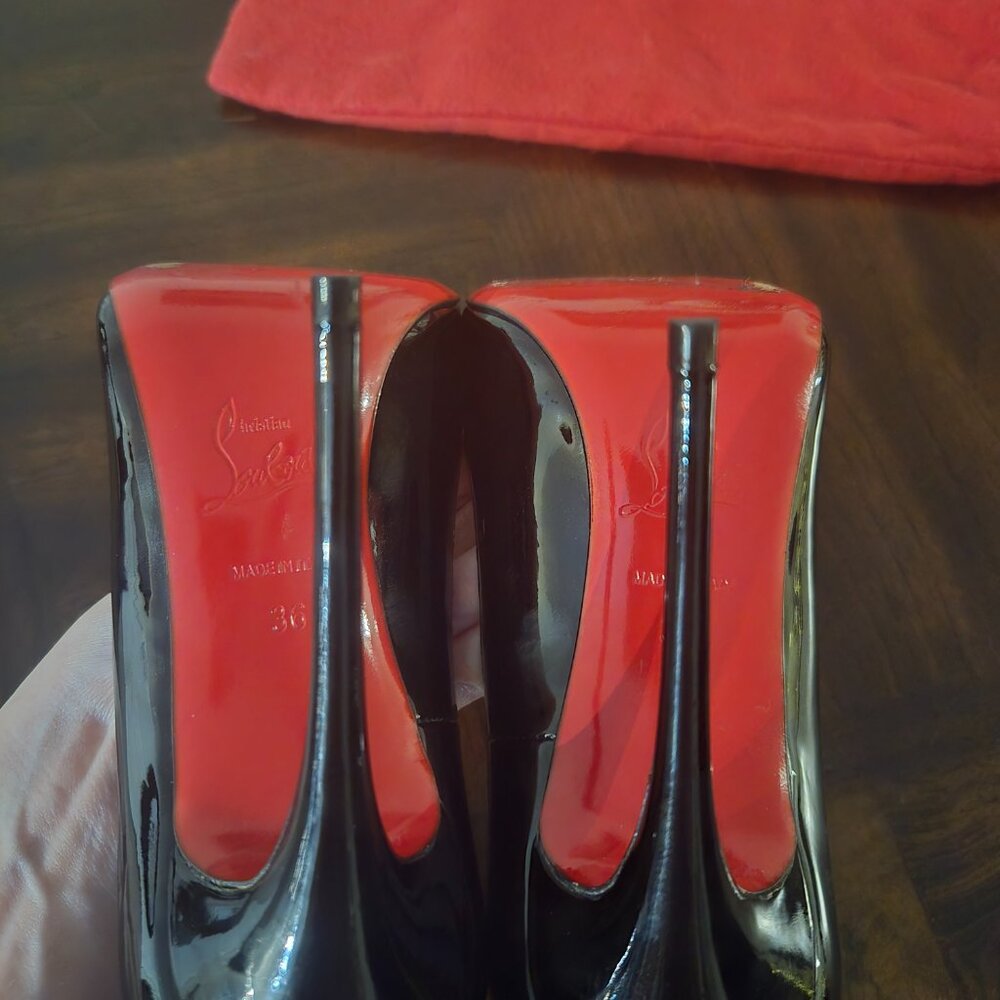Christian Louboutin So Kate Size 36 120mm Black Patent Heels - Picture 4 of 6